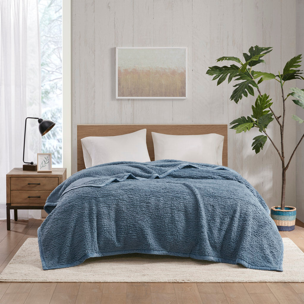 Burlington Berber Blanket - Blue