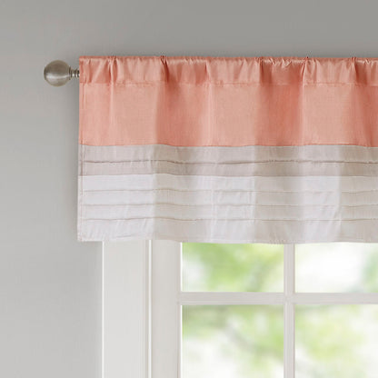 Amherst Polyoni Pintuck Window Valance - Coral