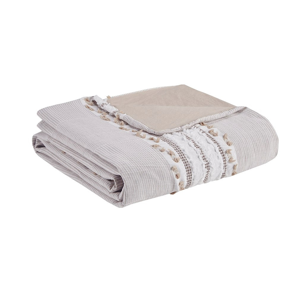 Lennon Organic Cotton Jacquard Duvet Cover Set