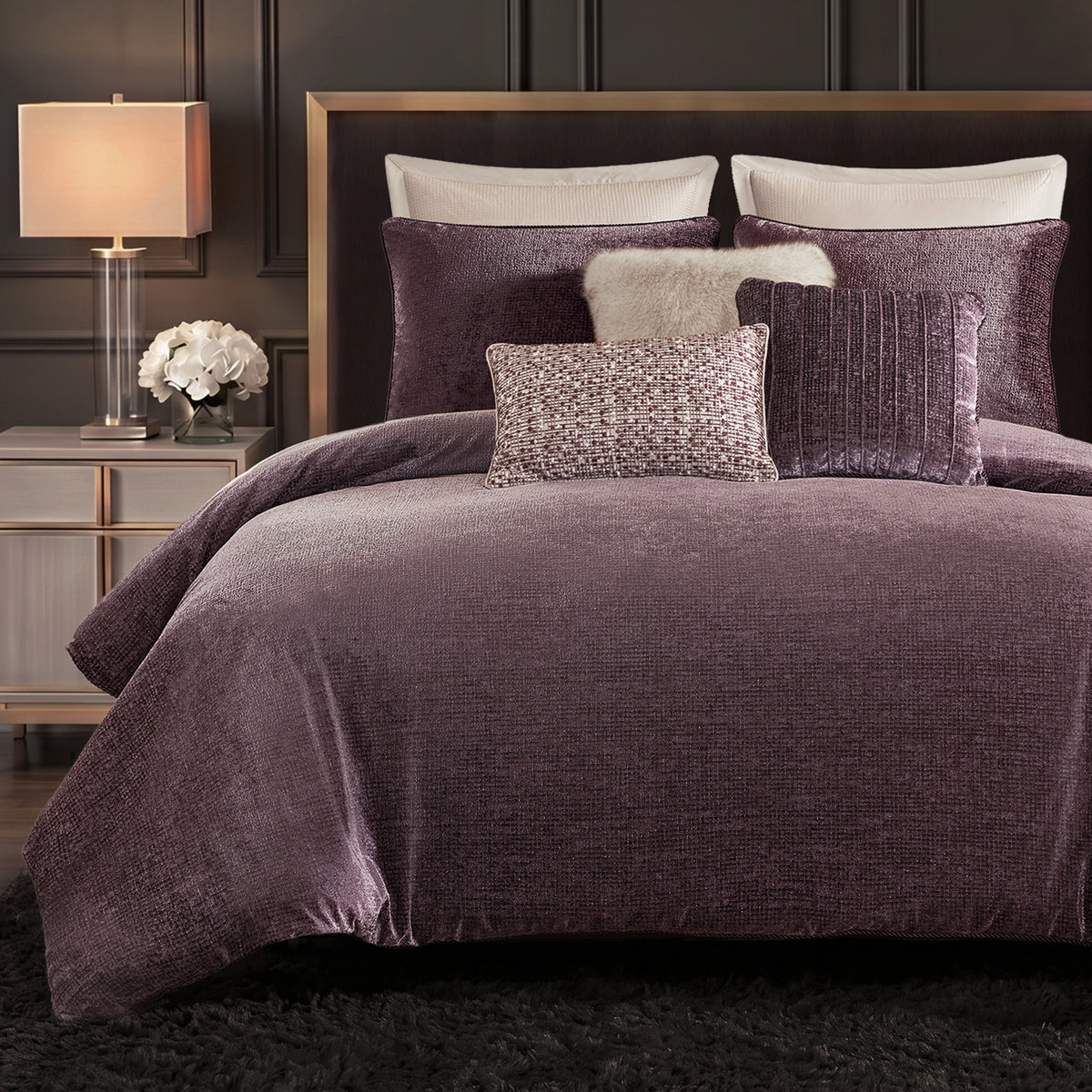 Sterling Jacquard Collection Oversized Duvet Style Comforter Set - Mauve