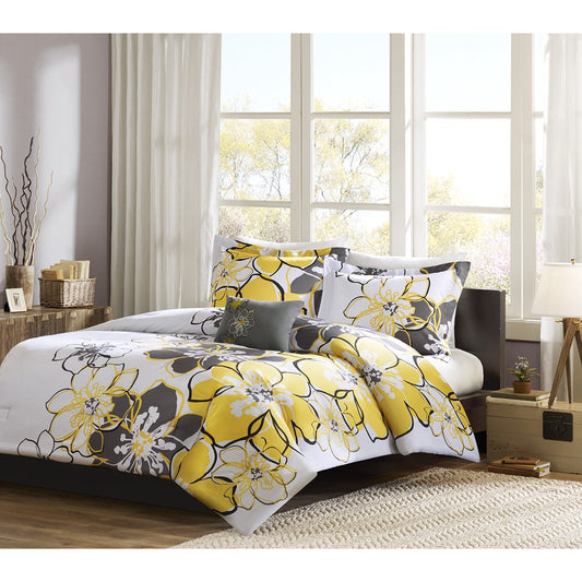 Allison Floral Comforter Set - Yellow