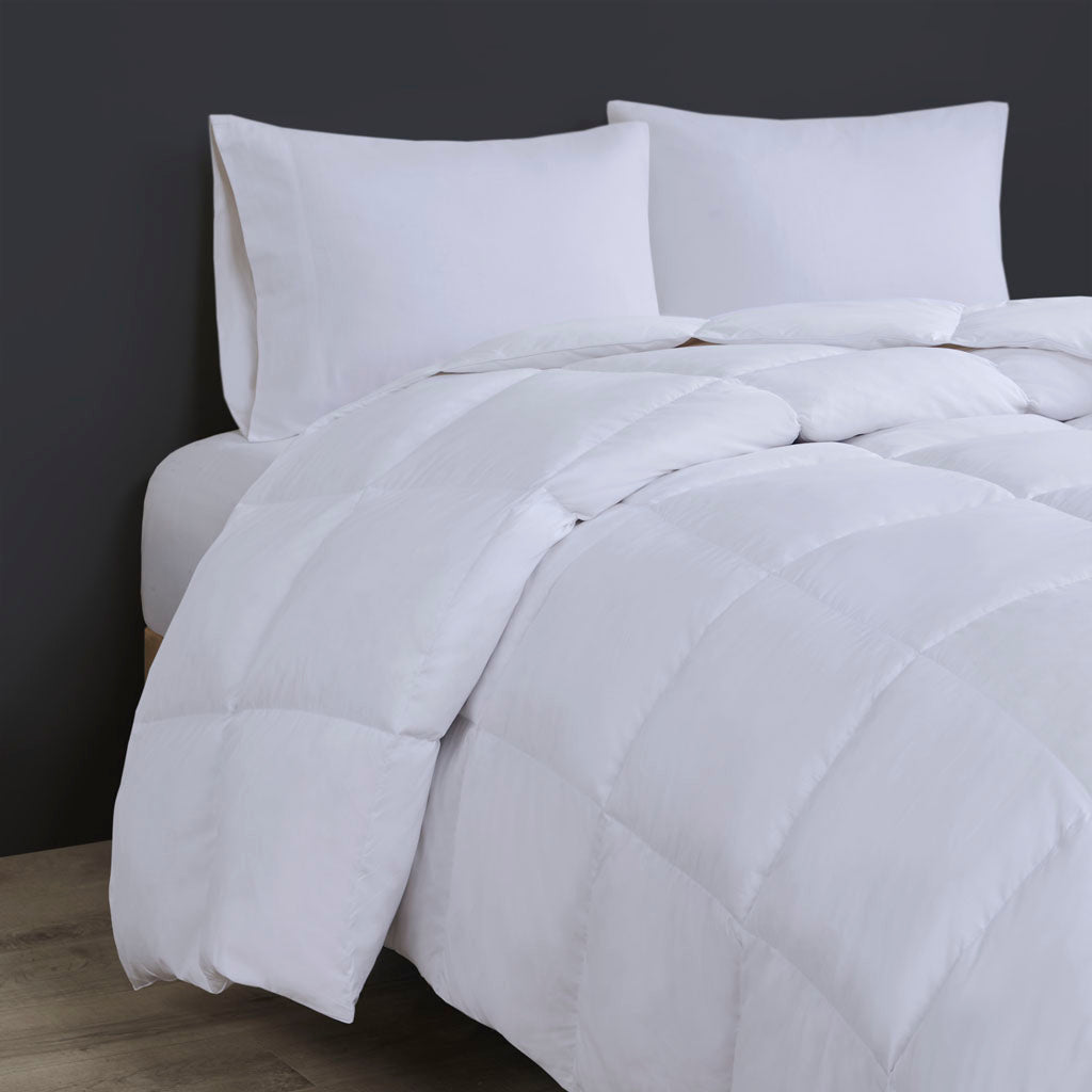 Heavy Warmth Goose Feather and Down Oversize Comforter - White