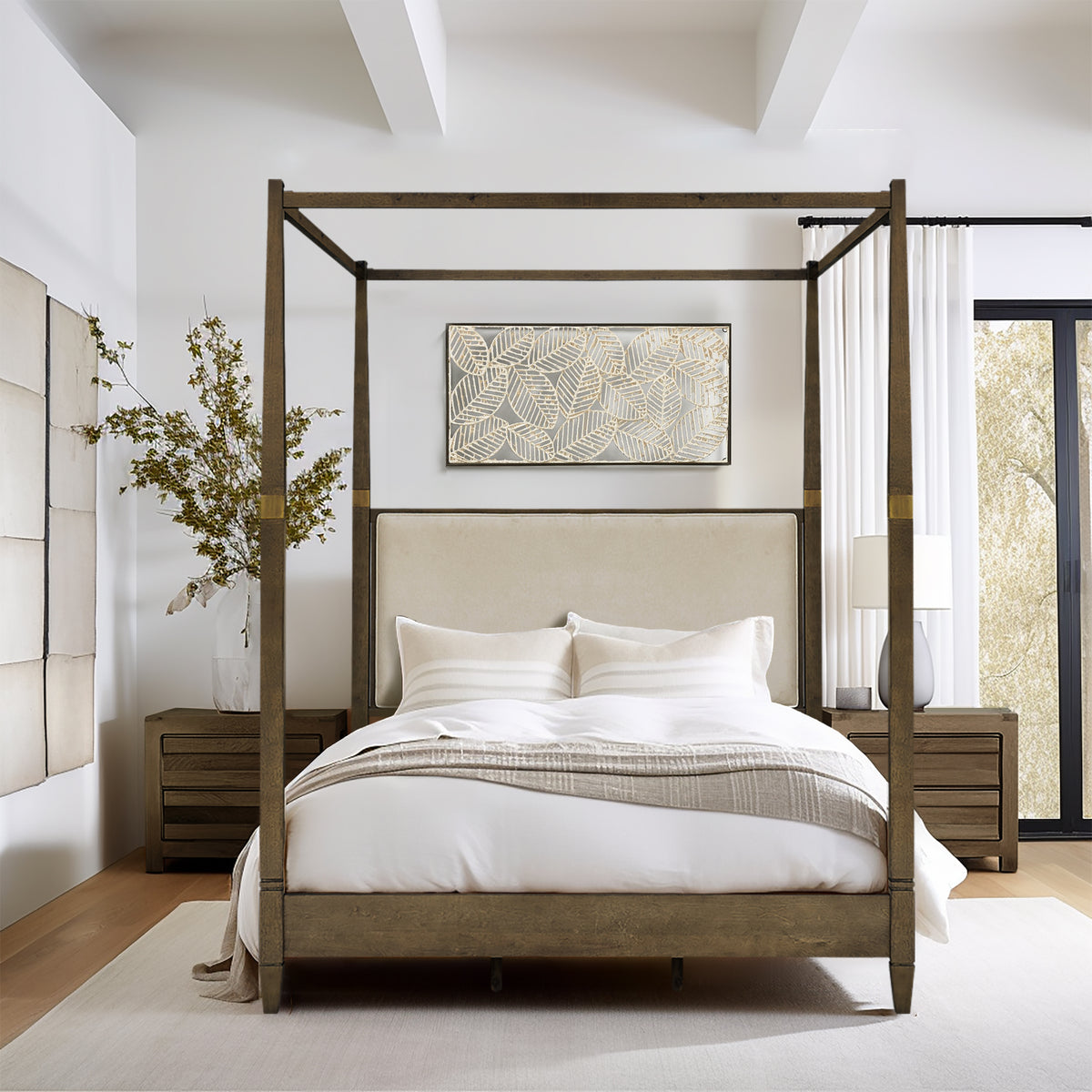 Baylor Canopy Bed Queen - Brown