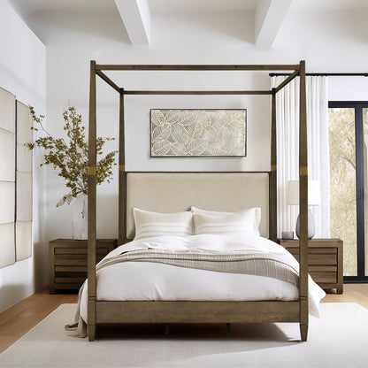 Baylor Canopy Bed Queen - Brown
