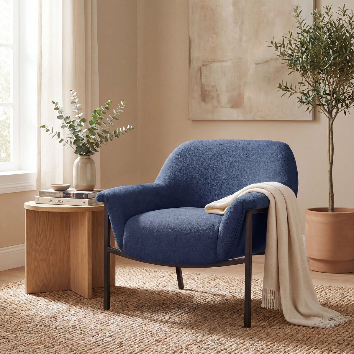 Sabrina Accent Chair - Navy Blue