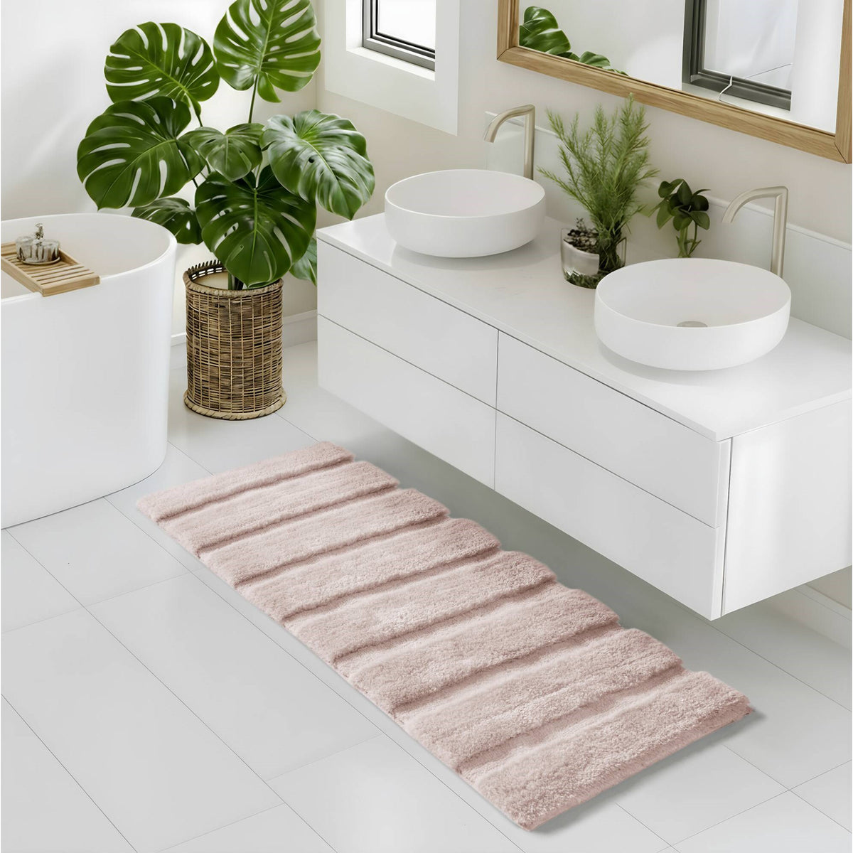 Tufted Pearl Channel Rug - Blush