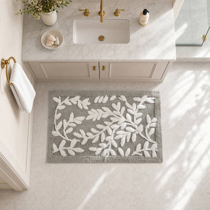 Serene Cotton Tufted Bath Rug - Grey