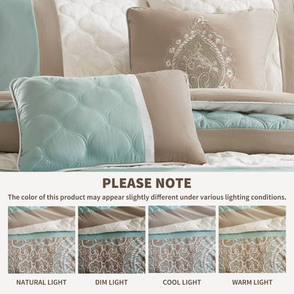 Shawnee 8 Piece Comforter Set - Seafoam
