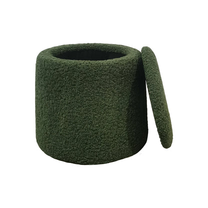 Tara Round Storage Ottoman - Green