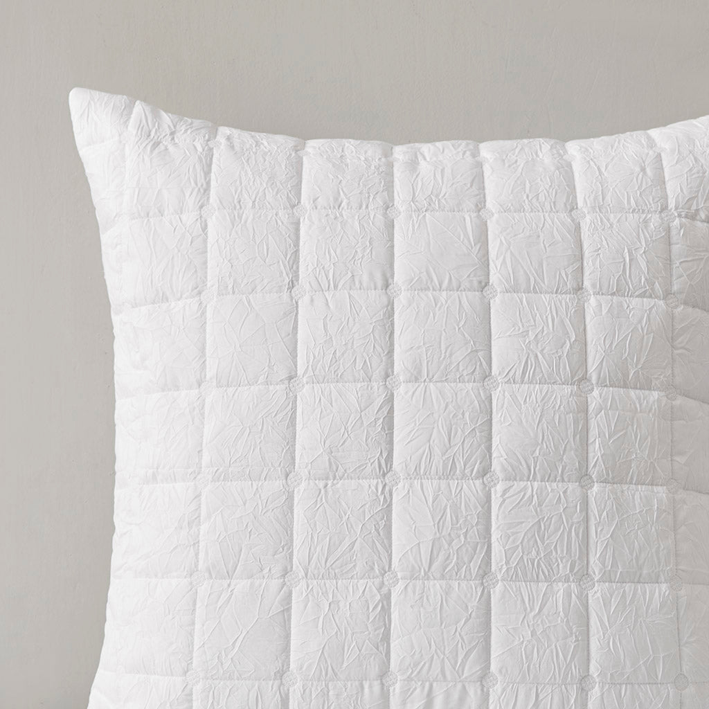 Cocoon Quilt Top Euro Sham - White