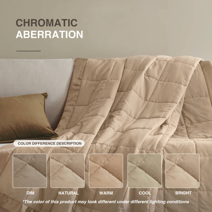 Windom Lightweight Down Alternative Blanket with Satin Trim - Brown