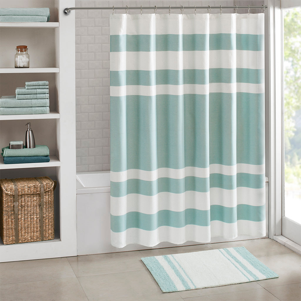 Spa Cotton Reversible Bath Rug - Aqua