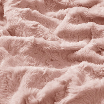 Zuri Oversized Faux Fur Throw - Blush