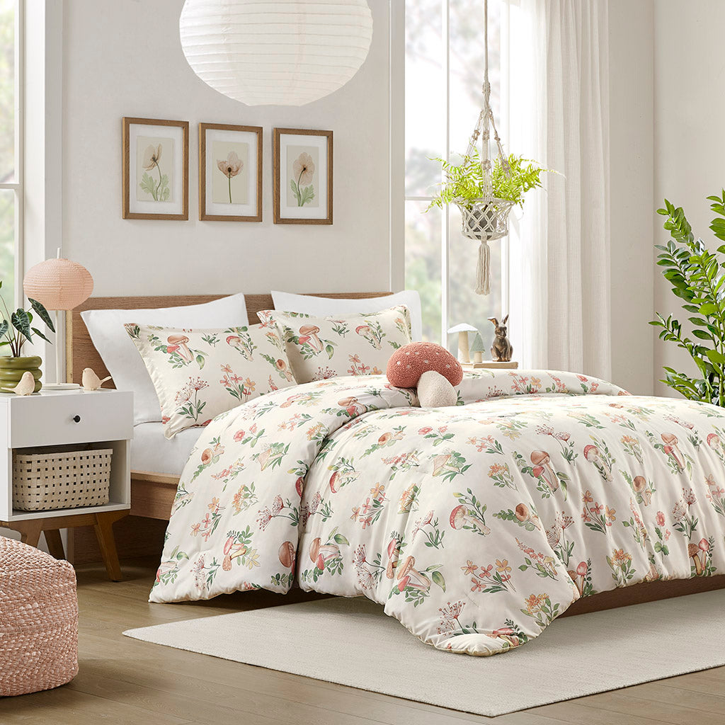 Gwen Mushroom Garden Comforter Set - Green