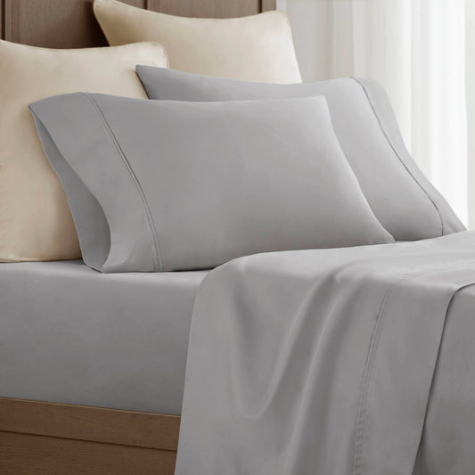 100% Egyptian Cotton Sateen Pillowcase Set - Grey