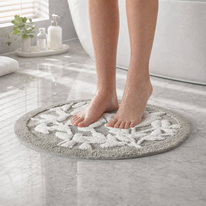 Serene Cotton Tufted Bath Rug - Grey