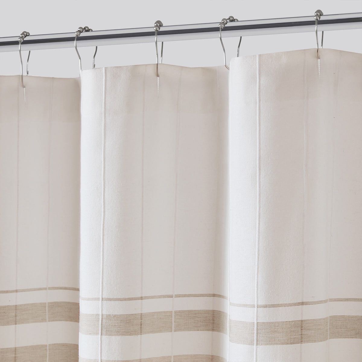 Morgan Shower Curtain - Ivory/Taupe