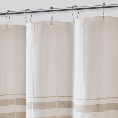 Morgan Shower Curtain - Ivory/Taupe