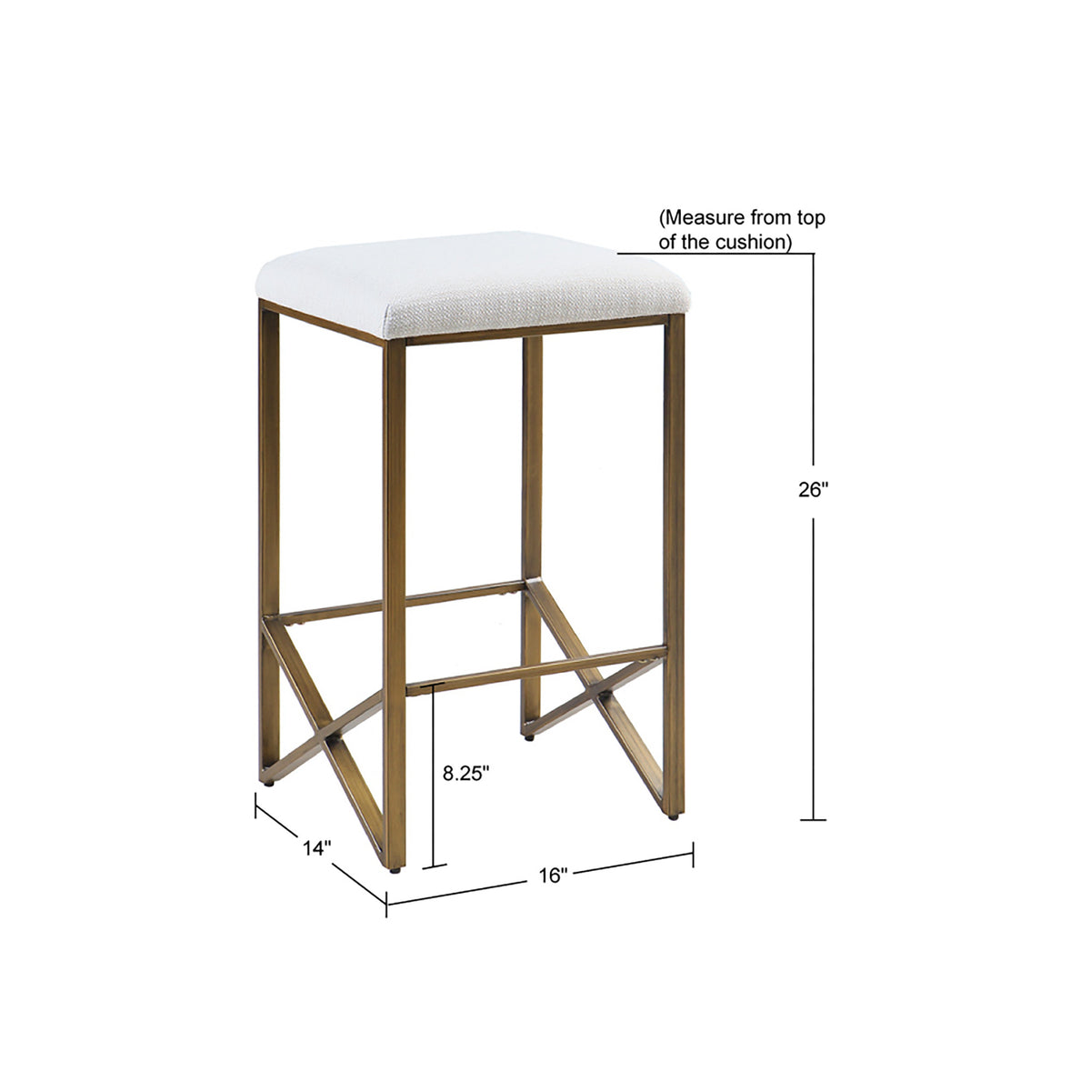 Marino Backless Upholstered Counter Stool 26"H - Ivory