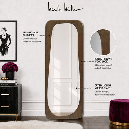 Odette 23X60 Modern Full Length Floor Mirror - Walnut Brown