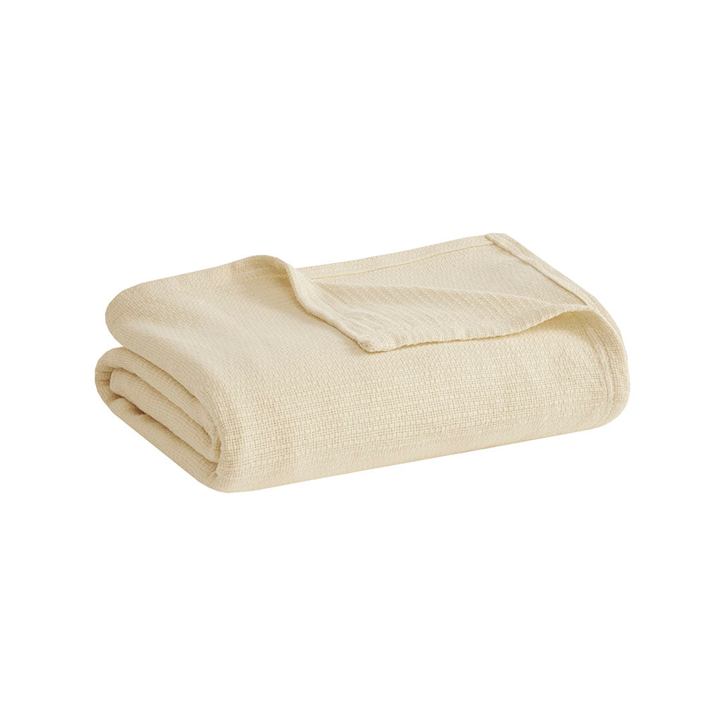 Freshspun Basketweave Cotton Blanket - Natural