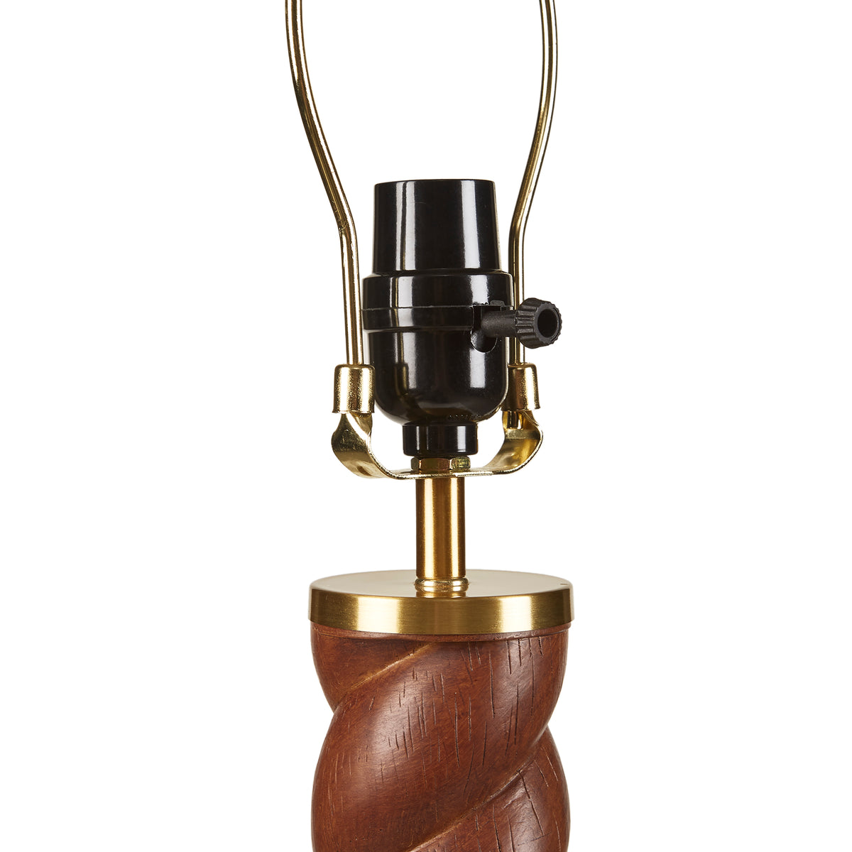Helixia Twisted Faux Wood Table Lamp with USP C Port - Brown