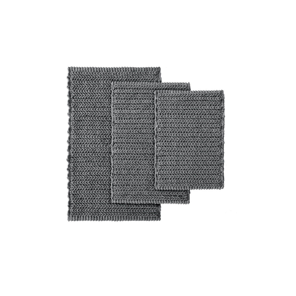 Lasso 100% Cotton Chenille Chain Stitch Rug - Charcoal
