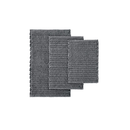 Lasso 100% Cotton Chenille Chain Stitch Rug - Charcoal