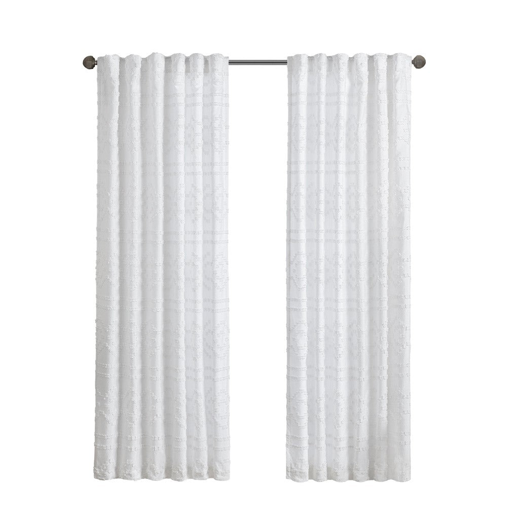 Annie Solid Clipped Jacquard Window Curtain