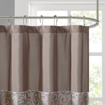 Aubrey Jacquard Shower Curtain - Blue/Brown