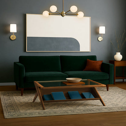 Rocket wood & tempered glass coffee table - Pecan