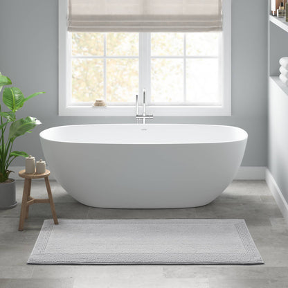Splendor 100% Cotton Tufted 3000 GSM Reversible Bath Rug - Grey