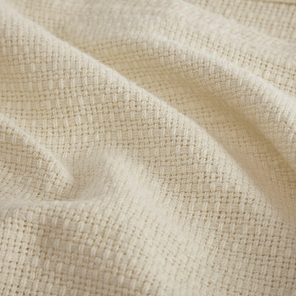 Freshspun Basketweave Cotton Blanket - Natural