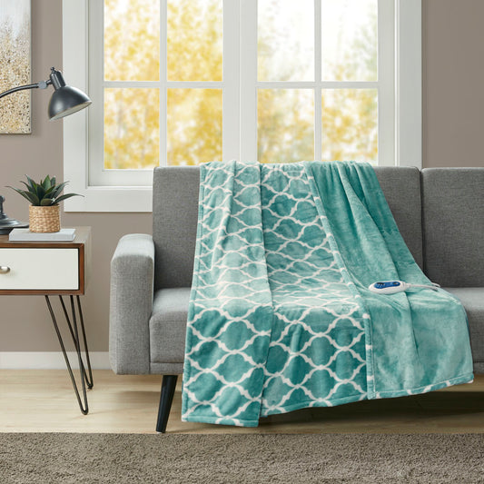 Heated Ogee Throw - Aqua