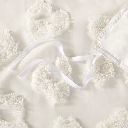 Larissa Animal Chenille Duvet Cover Set - Off-White