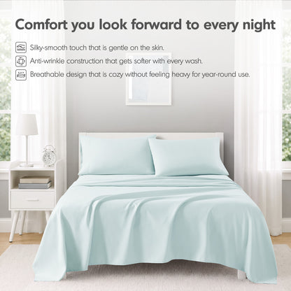 Microfiber All Season Soft Touch Sheet Set - Blue