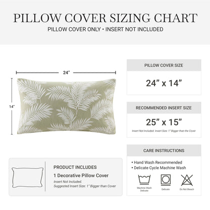 Ella Botanical 1 Piece Cotton Pillow Cover - Sage
