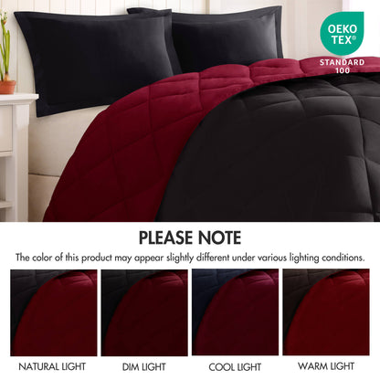 Larkspur 3M Scotchgard Reversible Down Alt Comforter Set - Red/Black