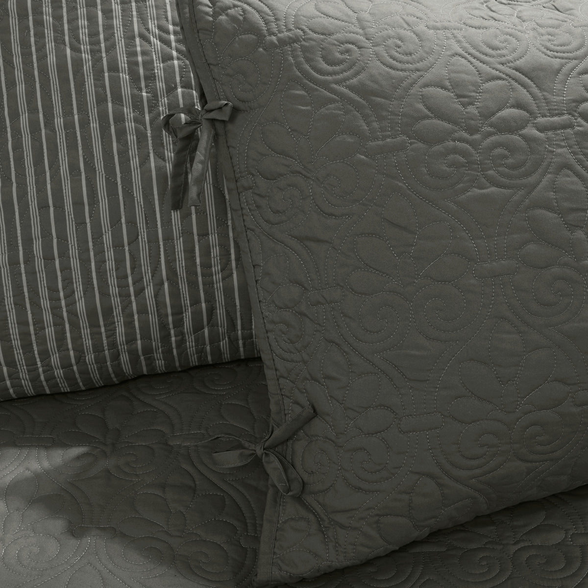 Quebec 6 Piece Reversible Daybed Cover Set - Dark Grey