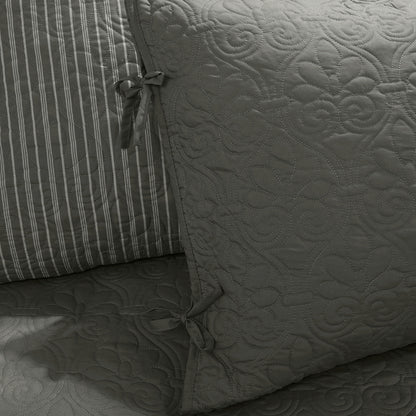 Quebec 6 Piece Reversible Daybed Cover Set - Dark Grey