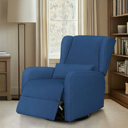 Candace Power Recliner 3-in-1 with Swivel, Glider, Charging Station - Blue