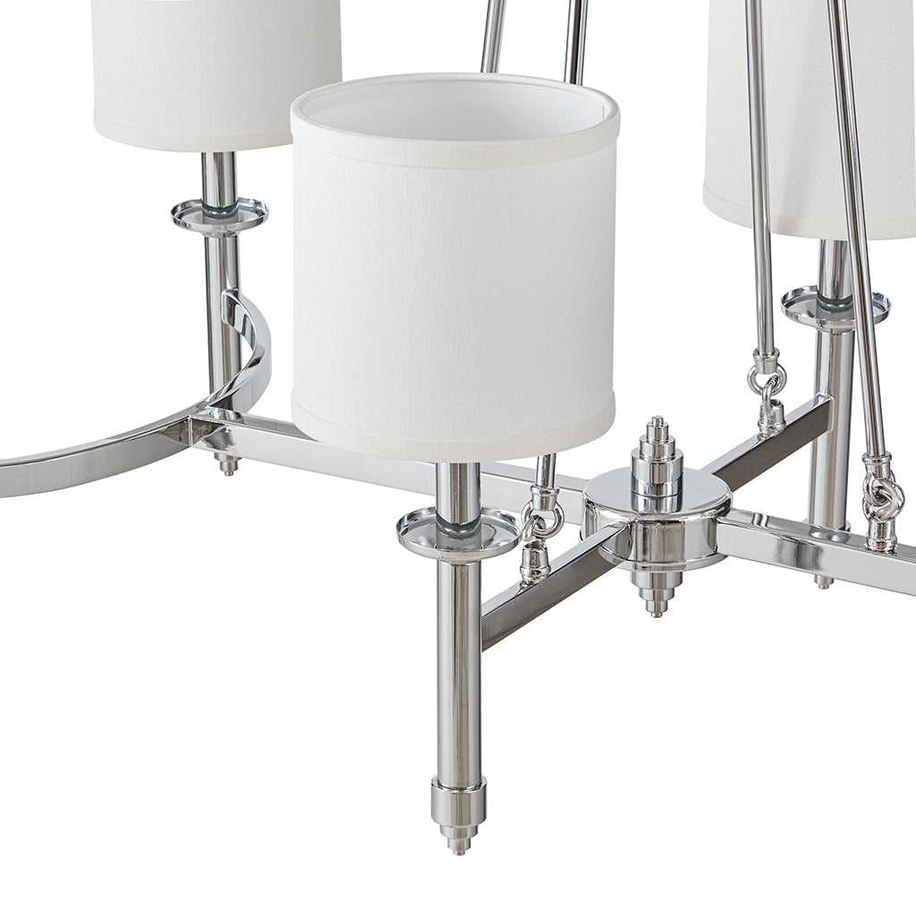Elegenza 6-light Chandelier with Fabric Drum Shades - Chrome