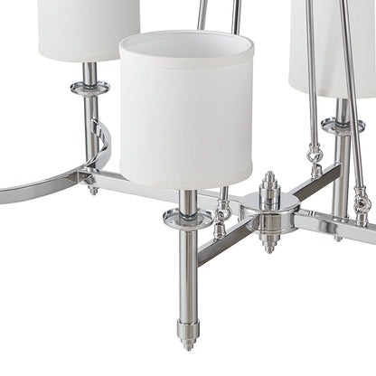 Elegenza 6-light Chandelier with Fabric Drum Shades - Chrome