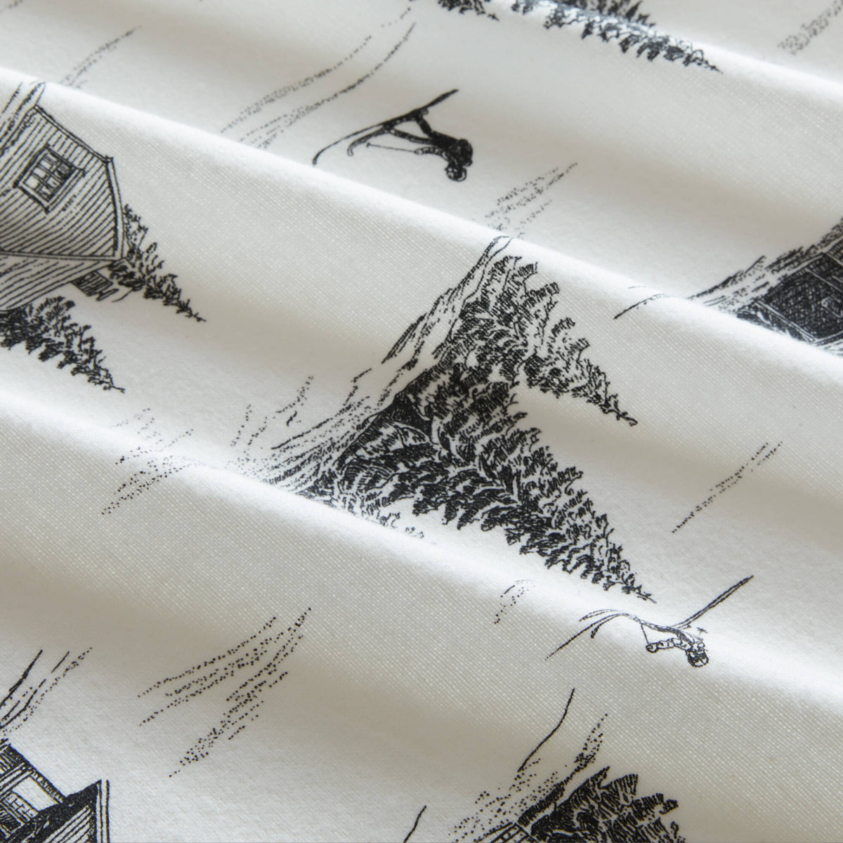 Cotton Flannel Sheet Set - Ski Cabin