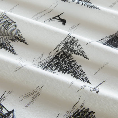 Cotton Flannel Sheet Set - Ski Cabin