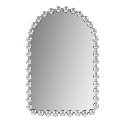 Marlowe 24X36 Arch Beaded Wall Mirror - Sliver