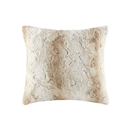 Zuri Faux Fur Square Pillow - Sand