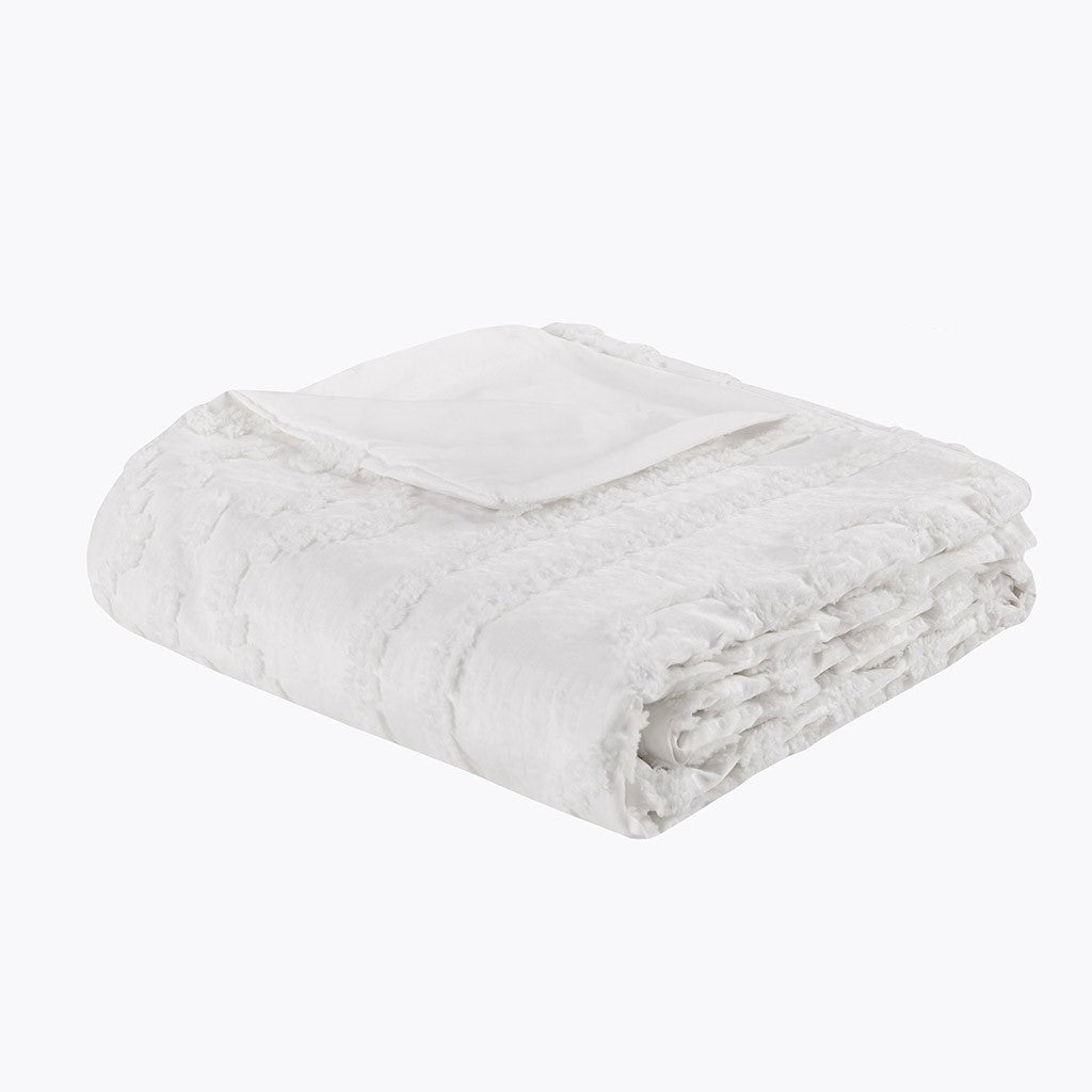 Annie Solid Clipped Jacquard Duvet Cover Set