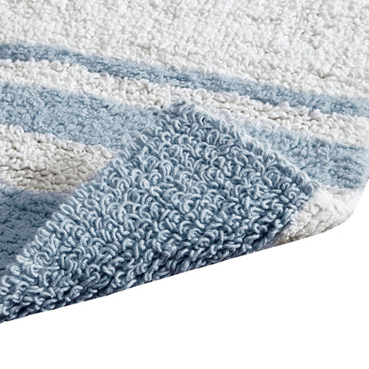 Spa Cotton Reversible Bath Rug - Blue