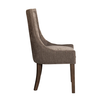 Ultra Upholstered Dining Side Chairs with wood legs (Set of 2) - Brown